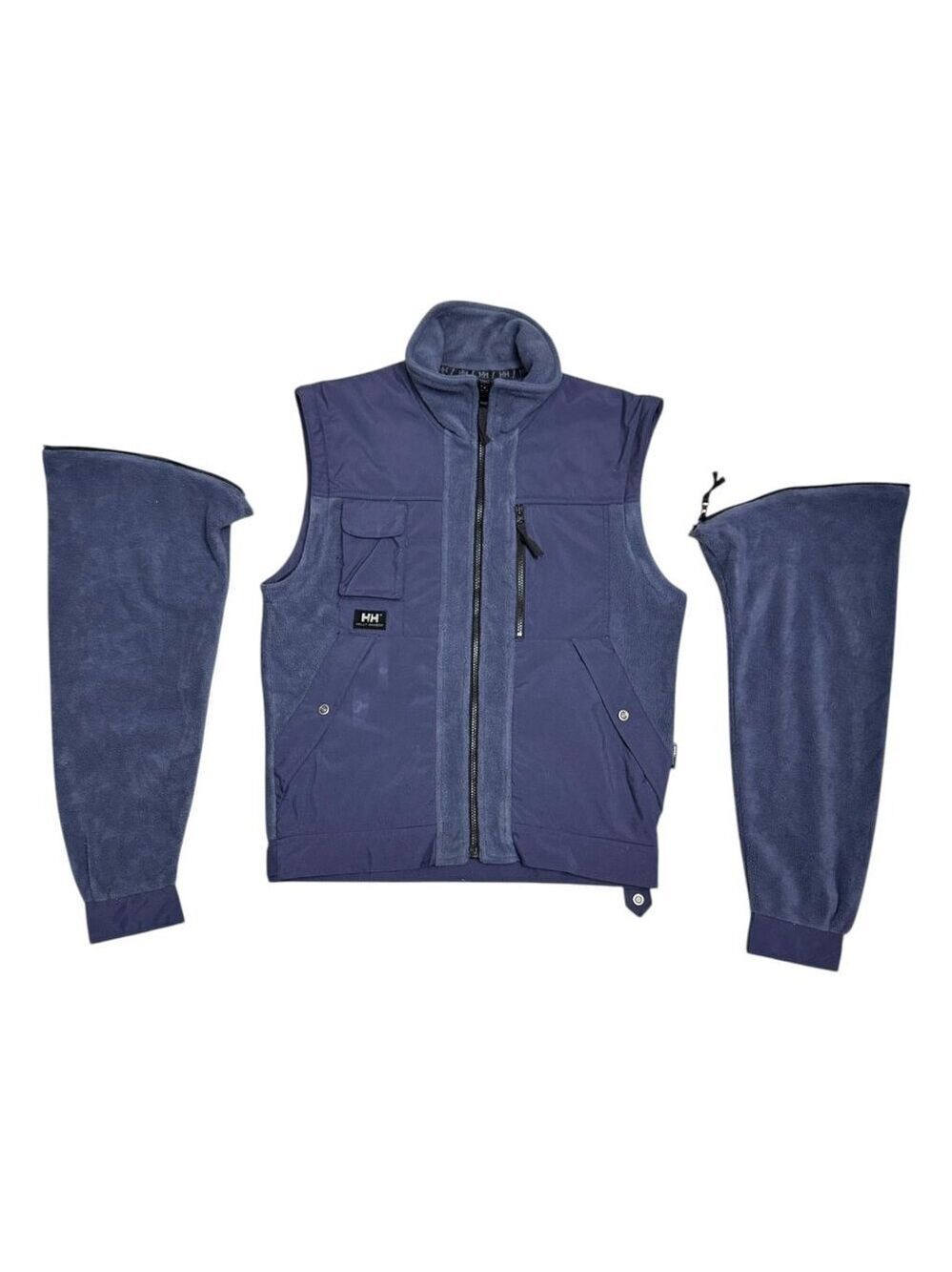 HELLY HANSEN Convertible Zip Off Sleeves FLEECE Winter Jacket Mens Small - Picture 2 of 9